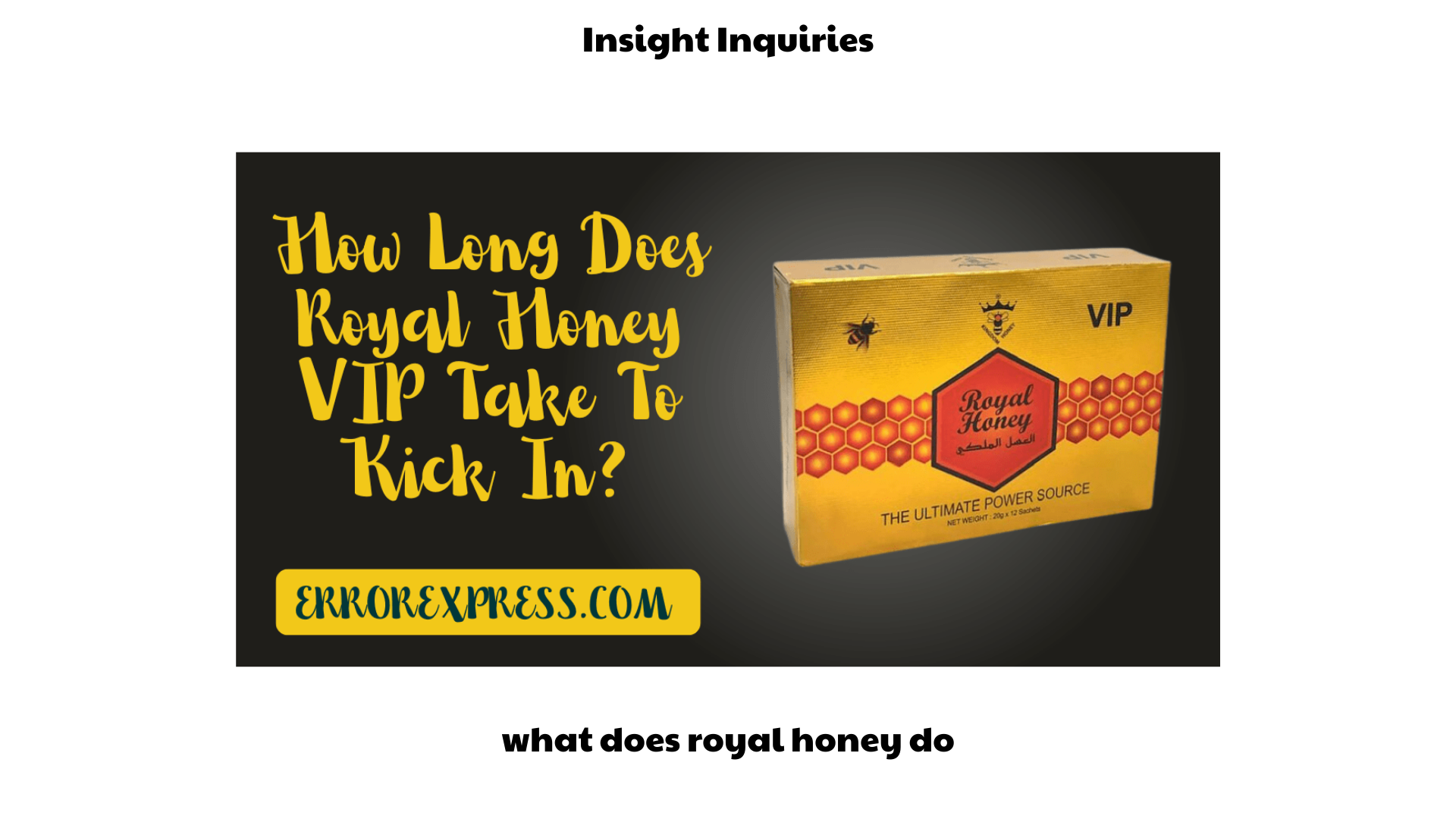 what does royal honey do
